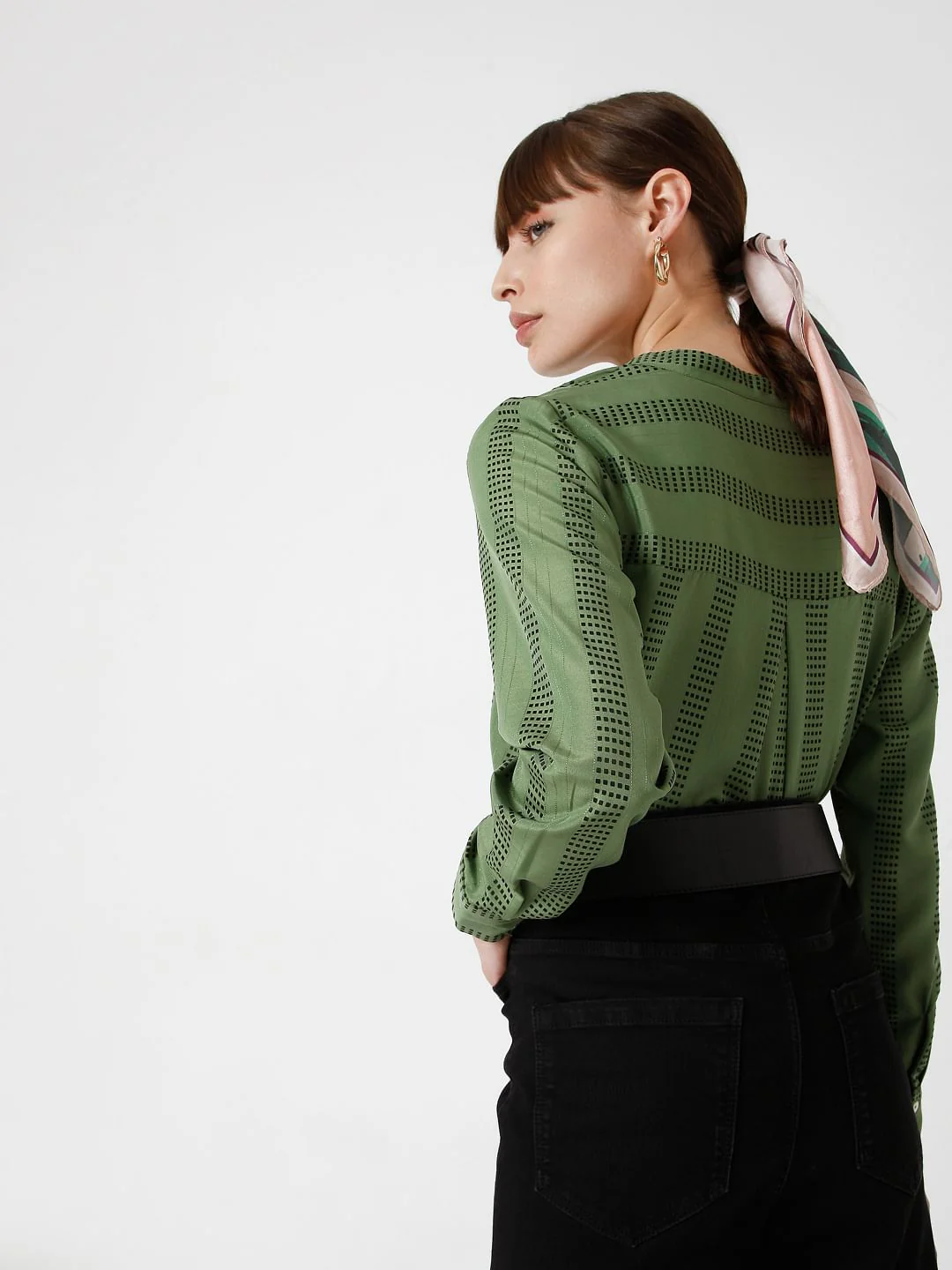 Green Striped Top