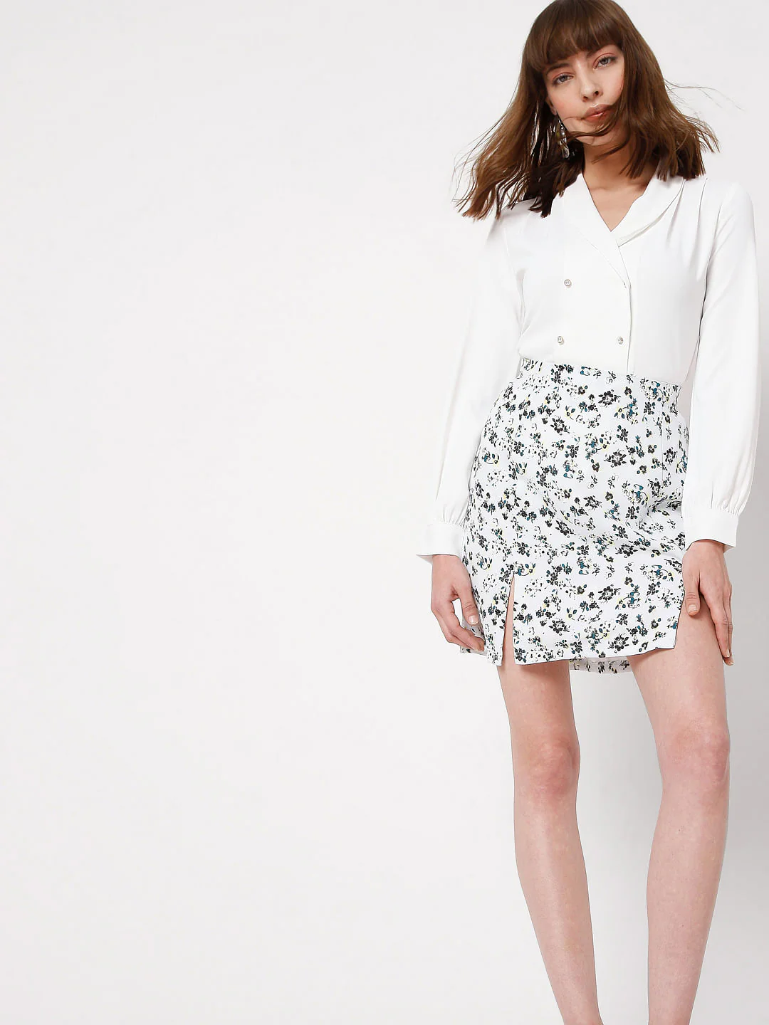 Blue Floral Co-Ord Skirt