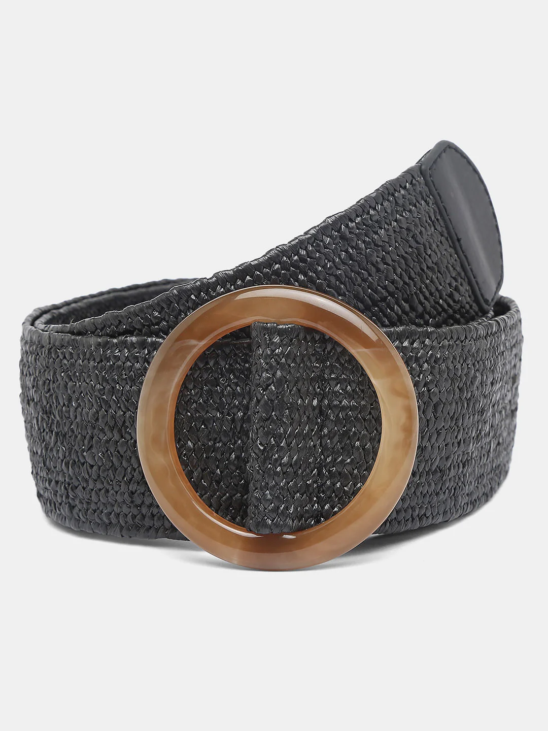 Black Woven Elasticated Belt - Image 2