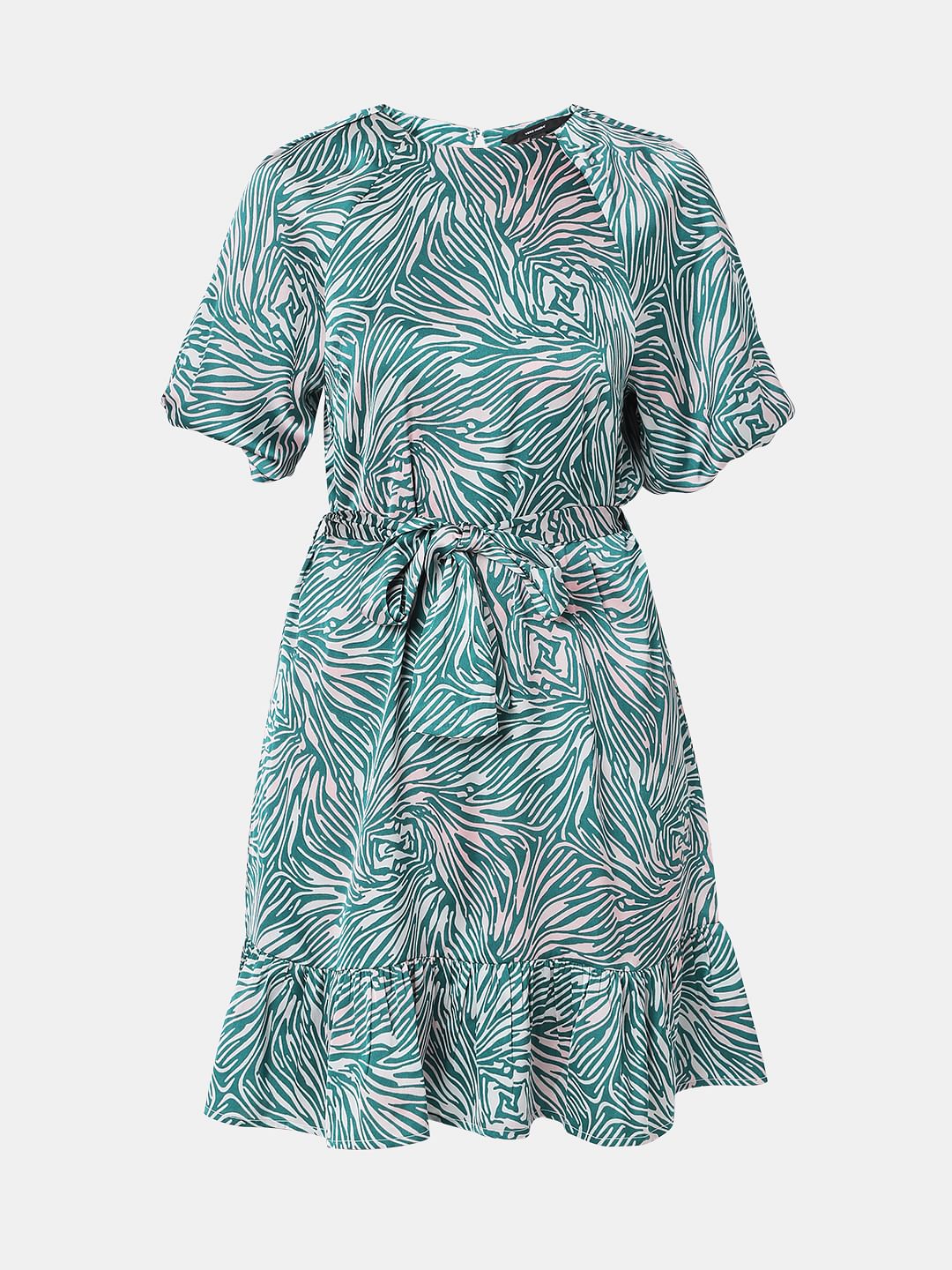 Green Animal Print Mini Dress - Image 7