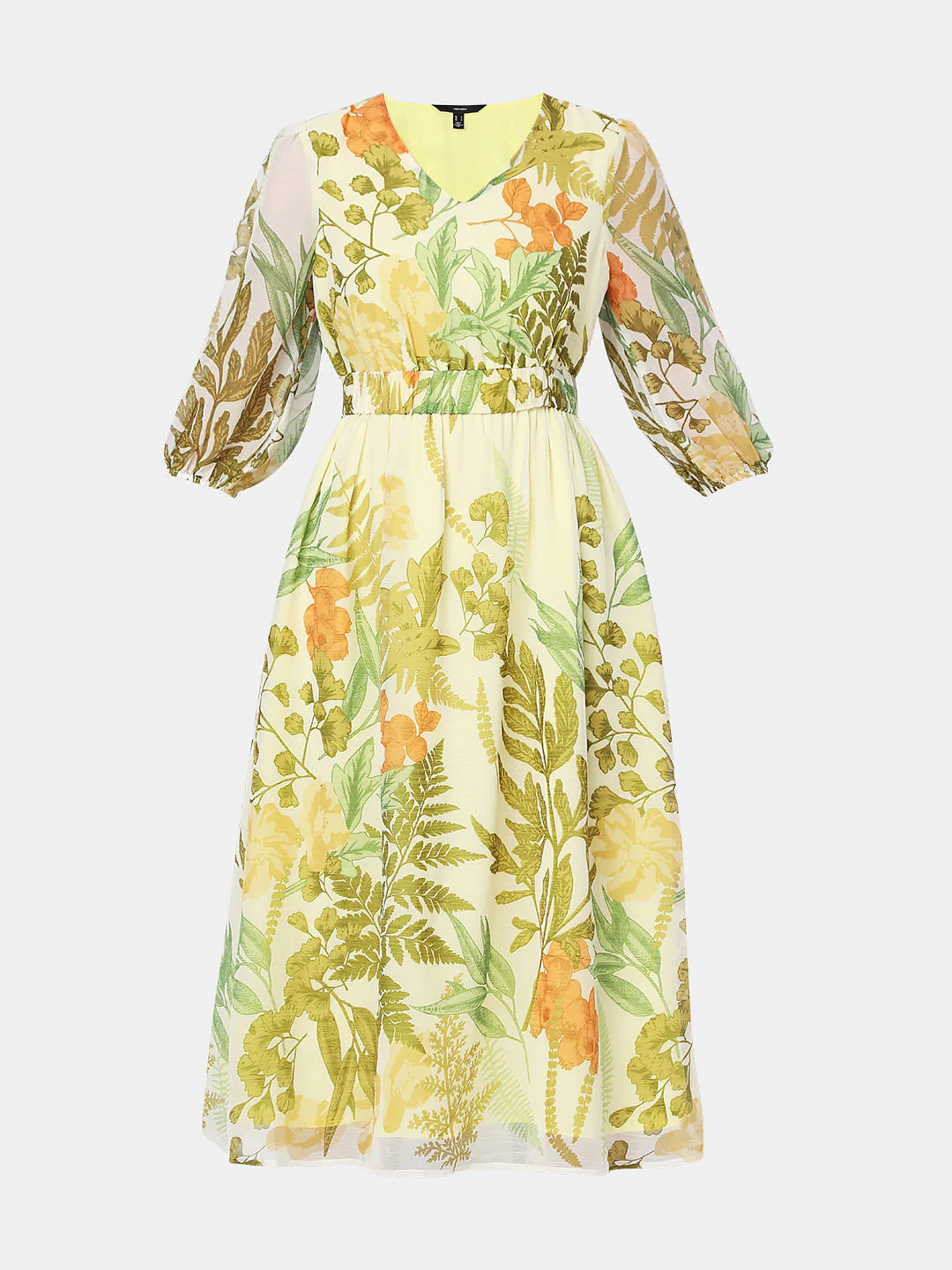 Green Tropical Print Midi Dress - Image 6