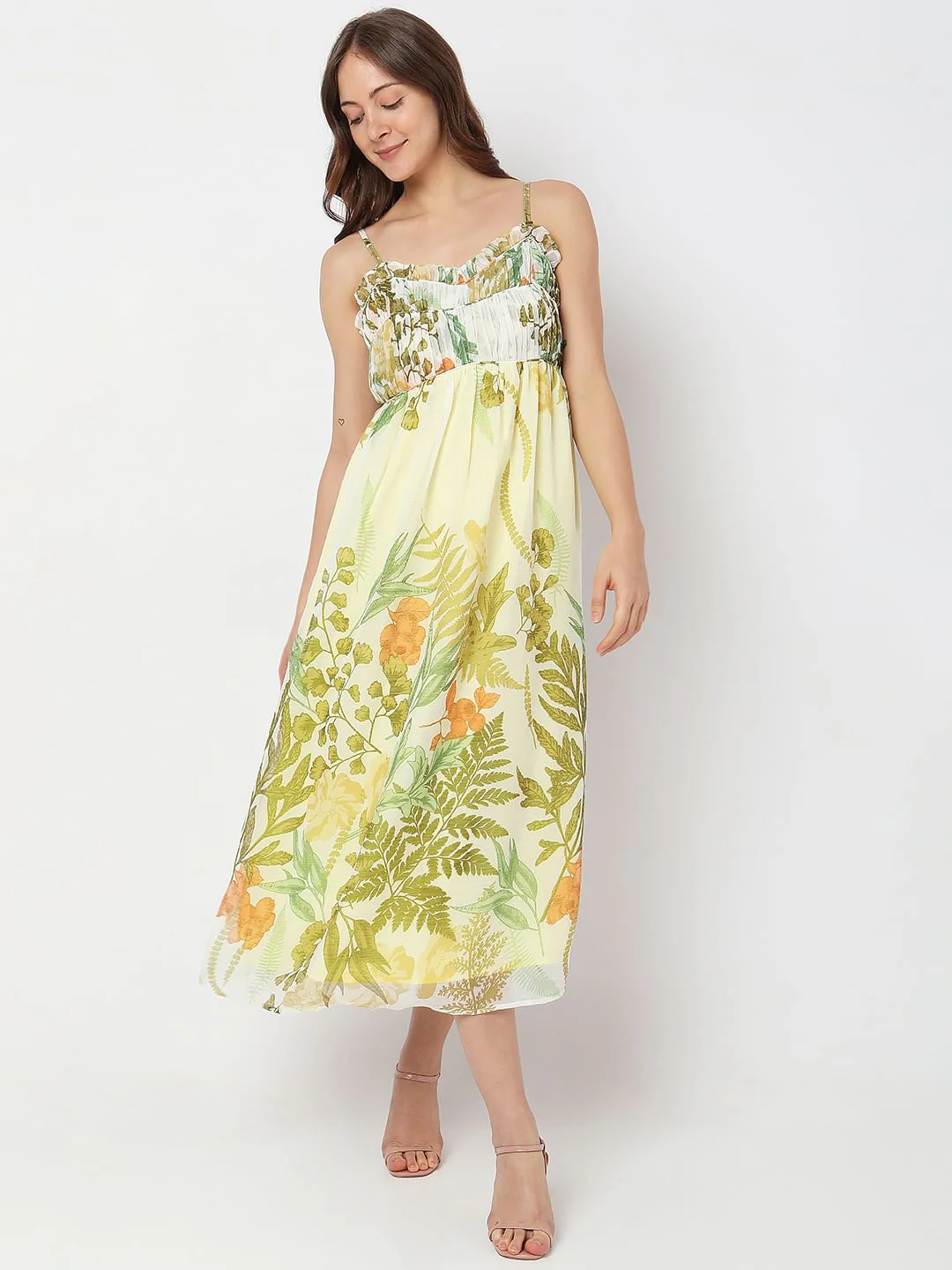 Green Floral Midi Dress - Image 2