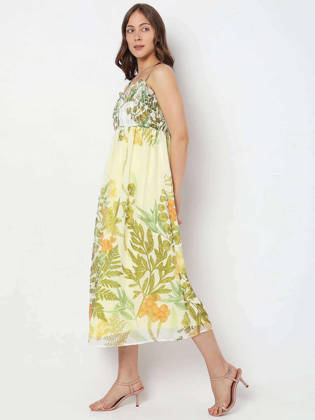 Green Floral Midi Dress - Image 3