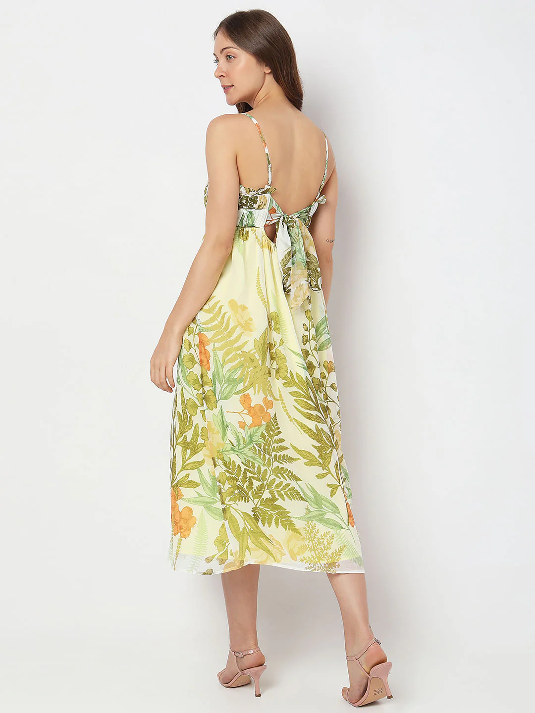 Green Floral Midi Dress - Image 4