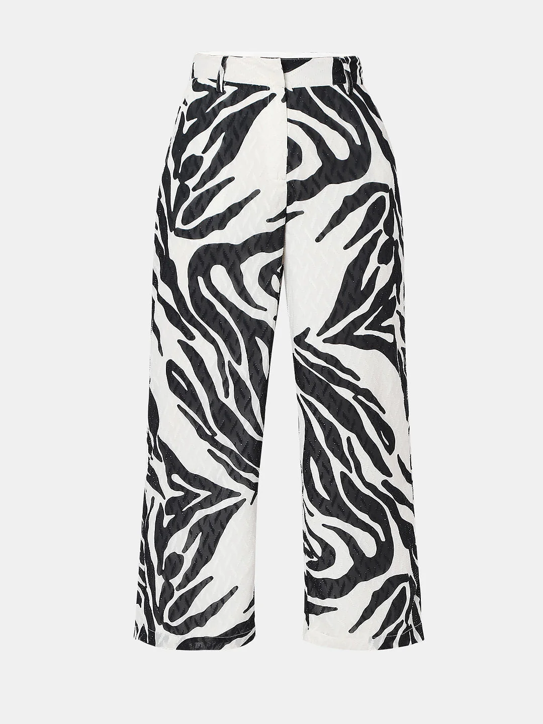 White High Rise Printed Co-Ord Pants - Image 7