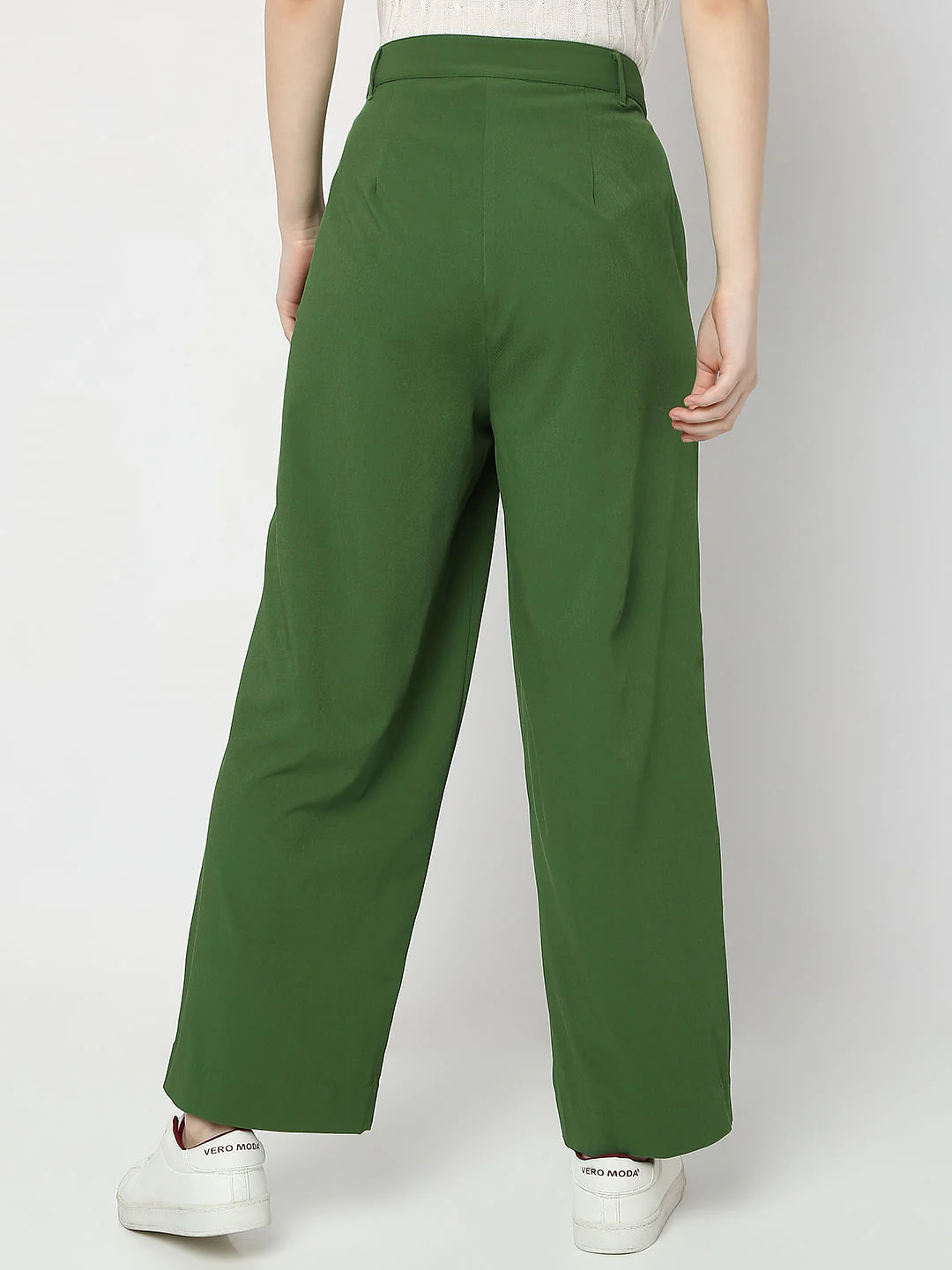 Green High Rise Flared Pants - Image 4