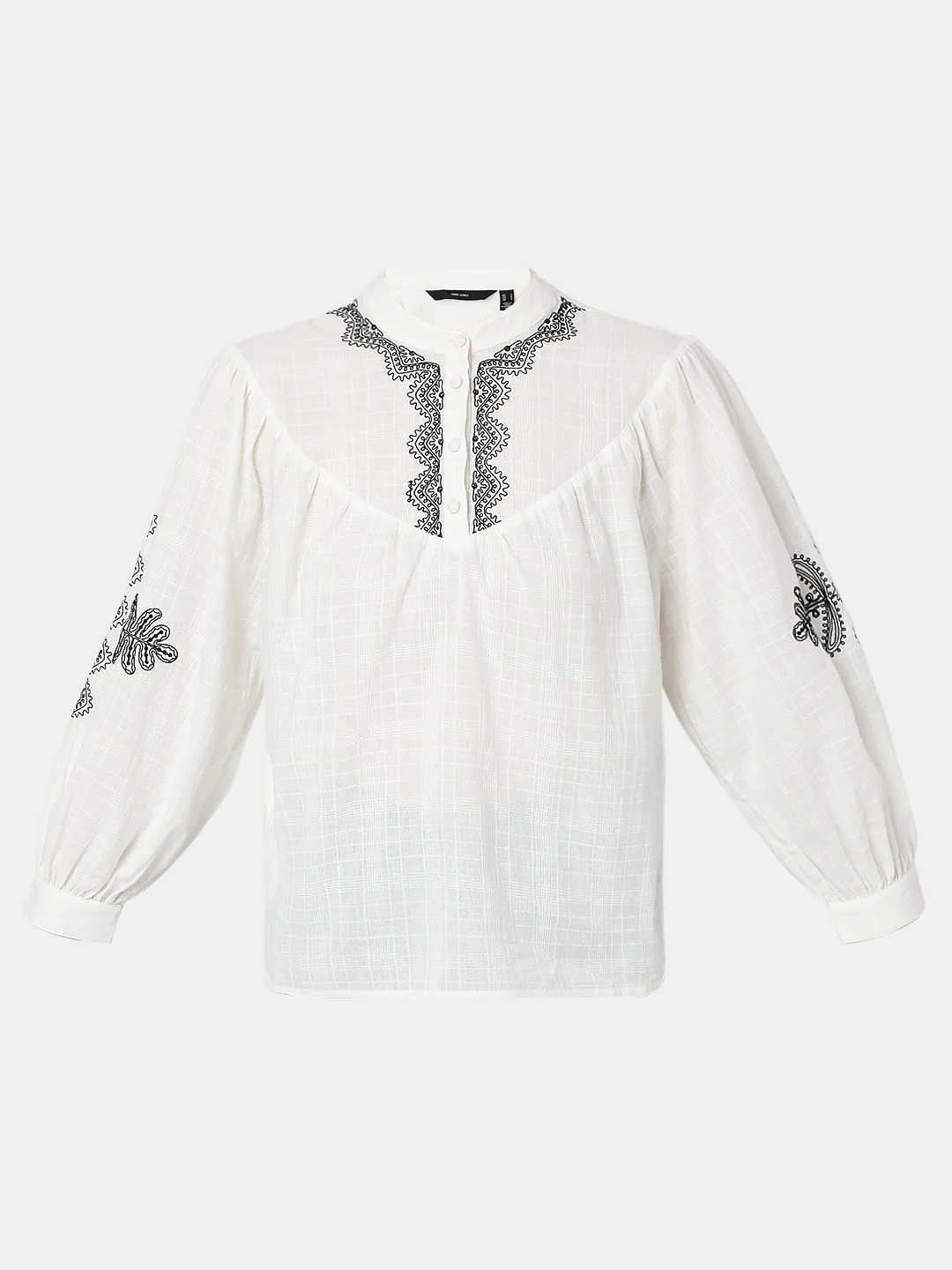 White Cotton Embroidered Top - Image 7
