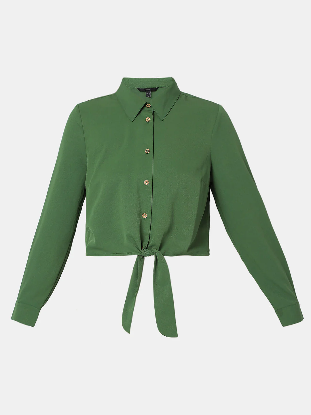 Dark Green Cropped Shirt - Image 7