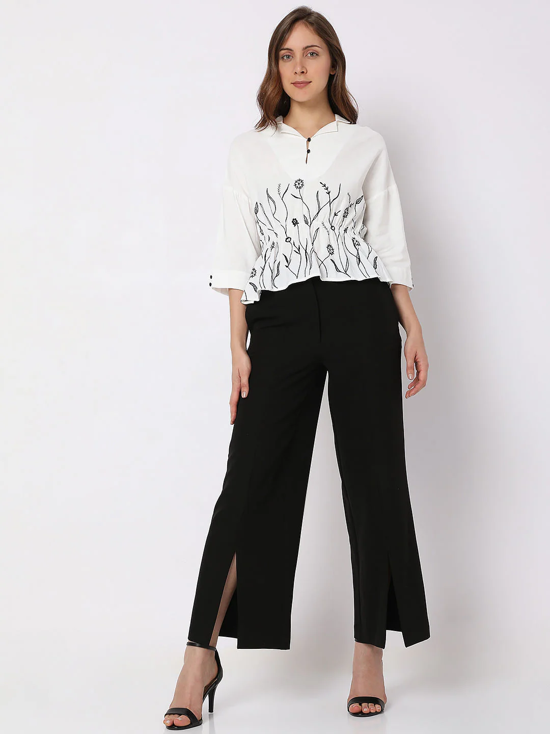 White Floral Embroidered Top - Image 5