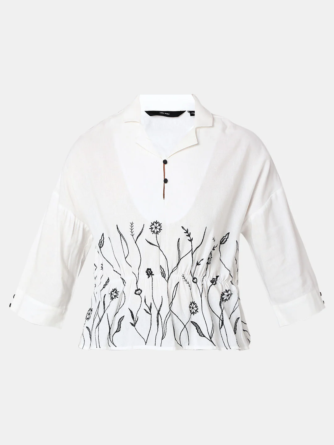 White Floral Embroidered Top - Image 7