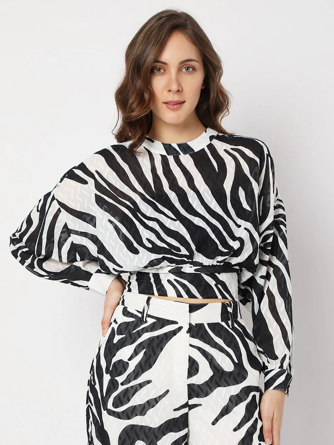 White Printed Co-Ord Top - Image 2