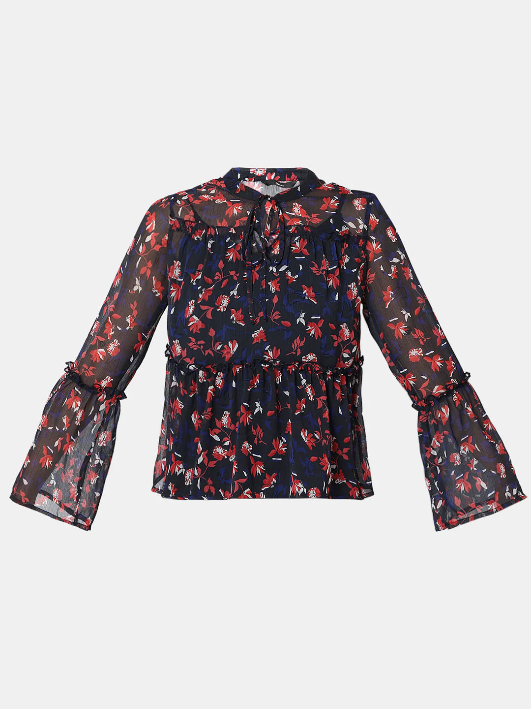 Navy Blue Floral Top - Image 7