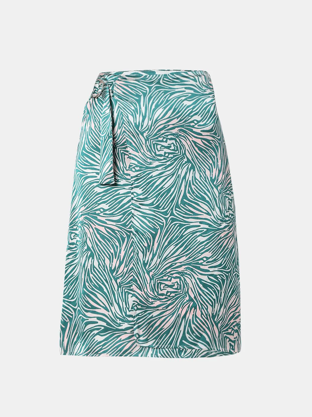 Green High Rise Mock Wrap Co-Ord Set Skirt - Image 7