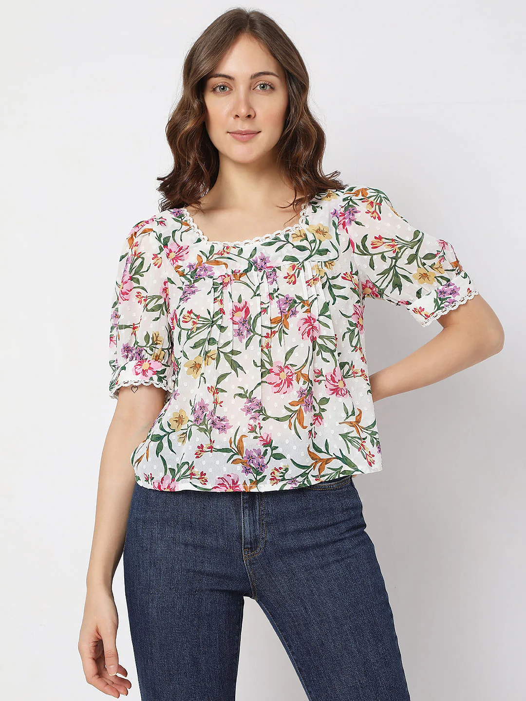 Pink Floral Print Top - Image 2