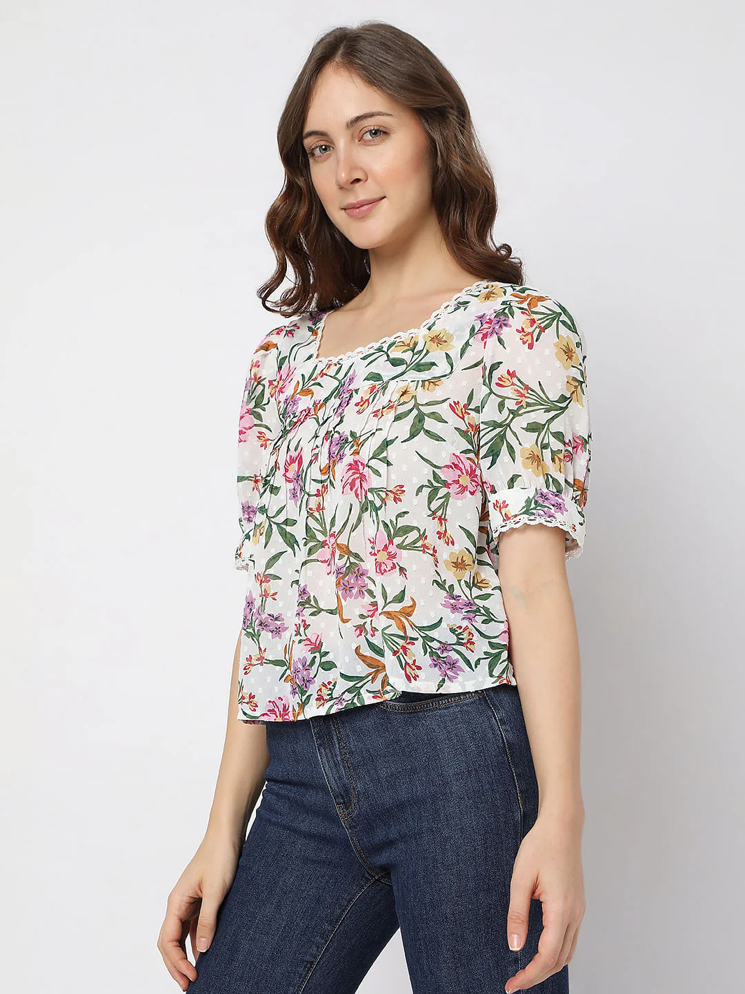 Pink Floral Print Top - Image 3