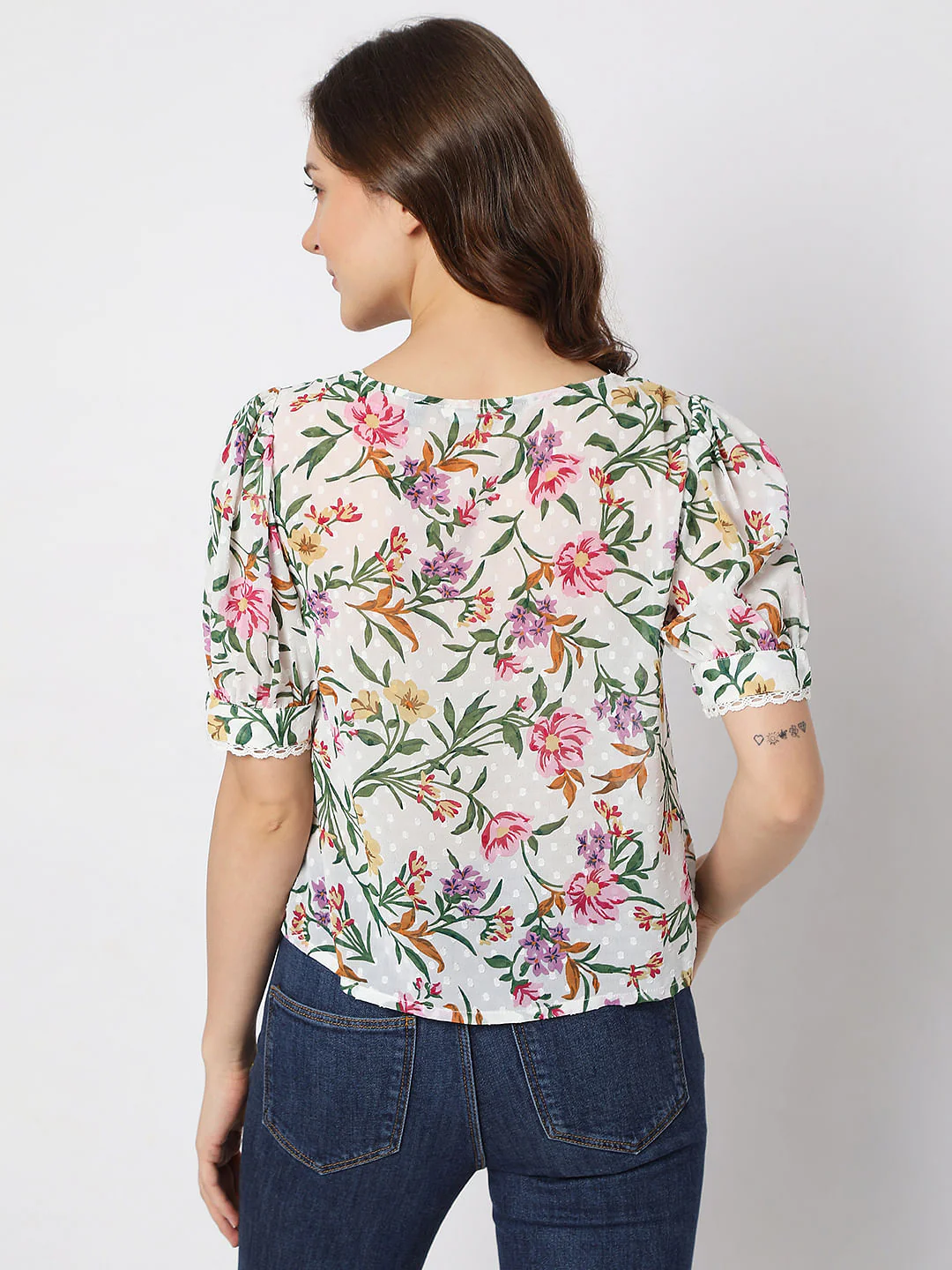 Pink Floral Print Top - Image 4
