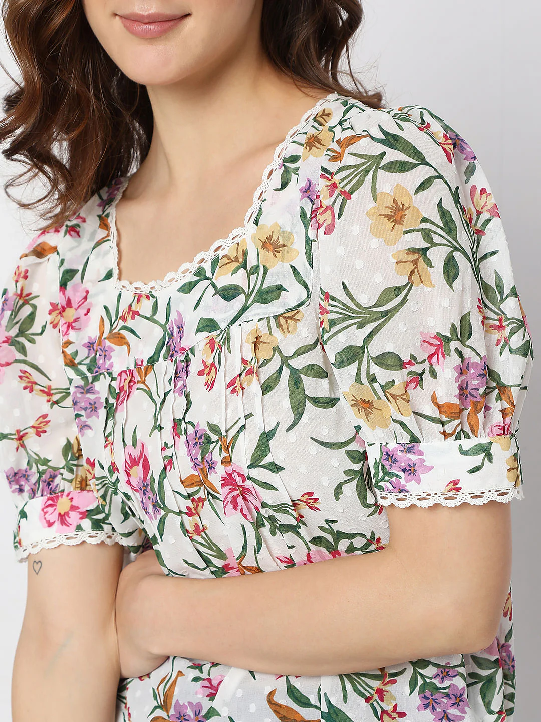 Pink Floral Print Top - Image 6