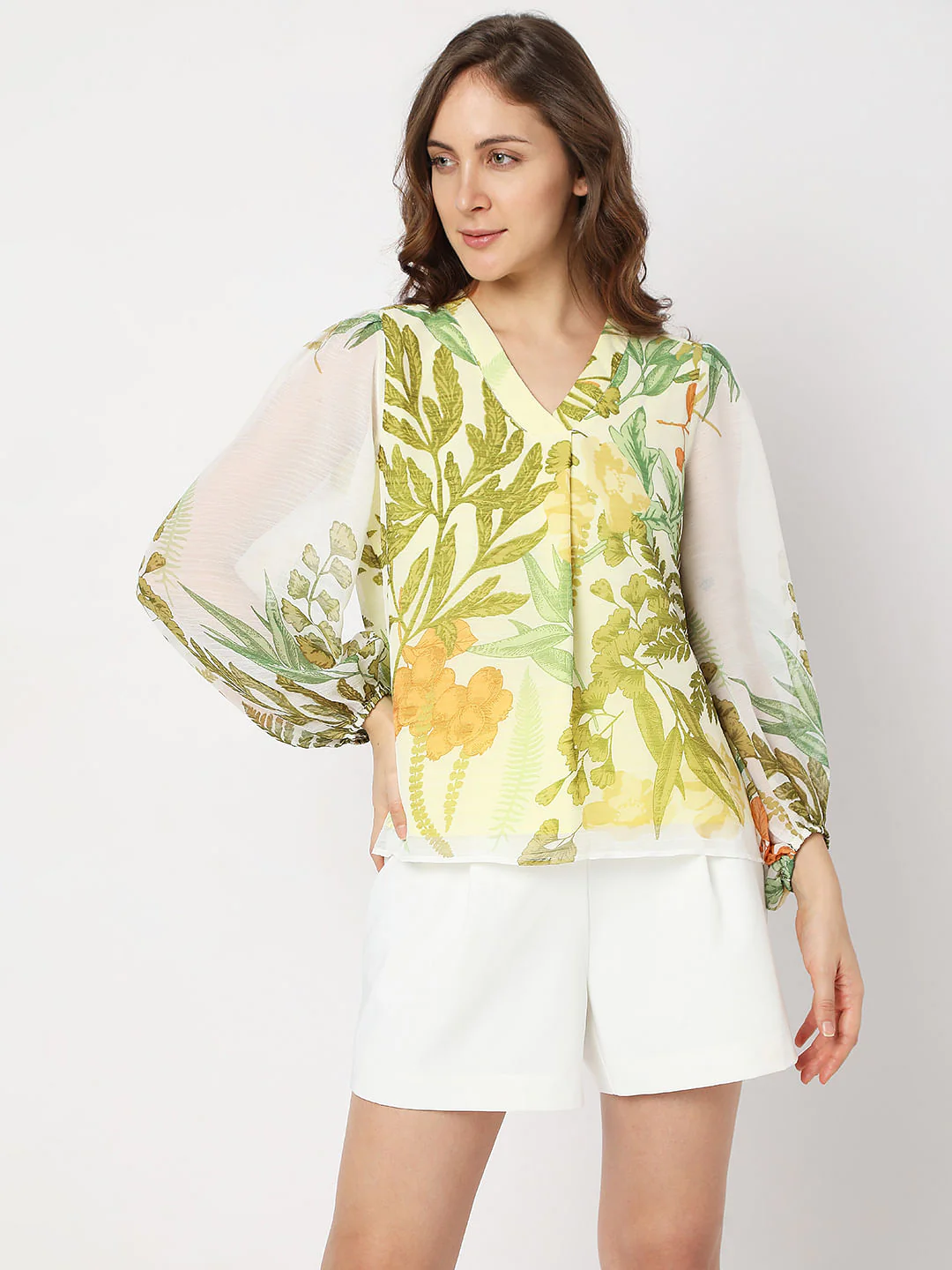 Green Floral Print Top - Image 2
