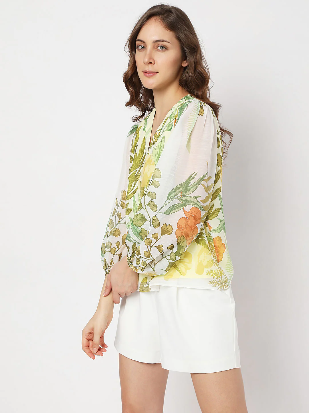 Green Floral Print Top - Image 3