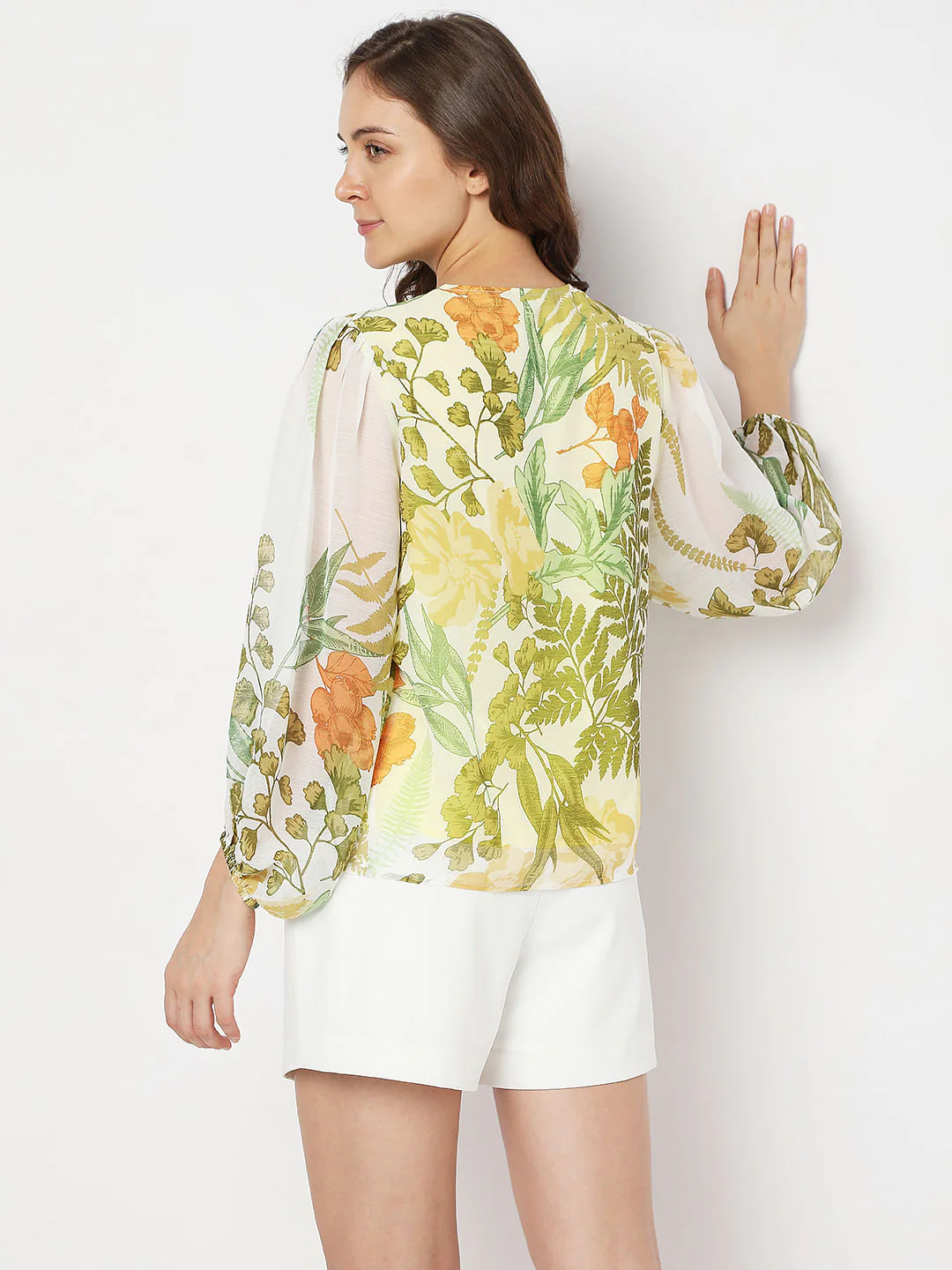 Green Floral Print Top - Image 4