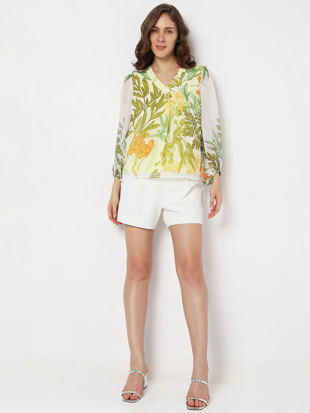 Green Floral Print Top - Image 5