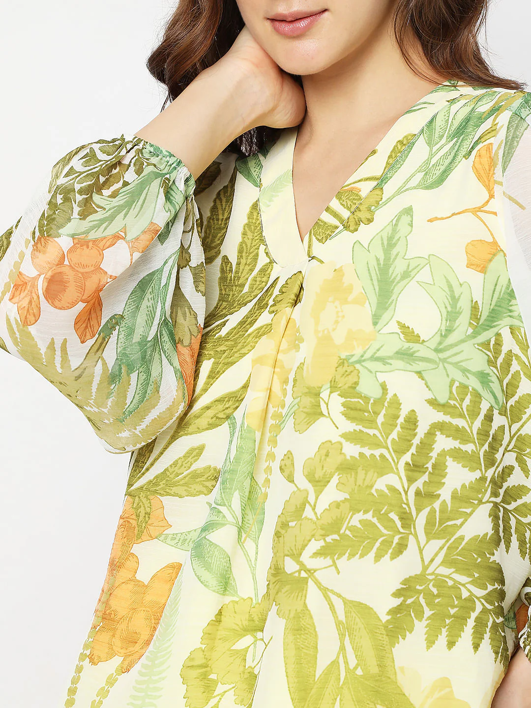 Green Floral Print Top - Image 6