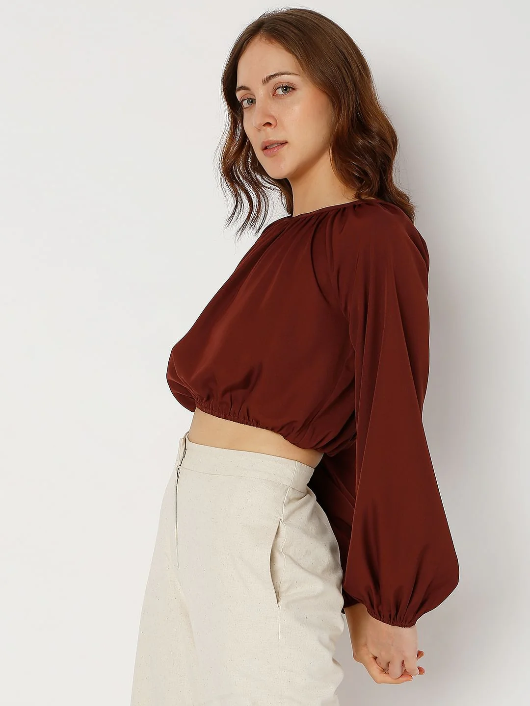 Maroon Crop Top - Image 3