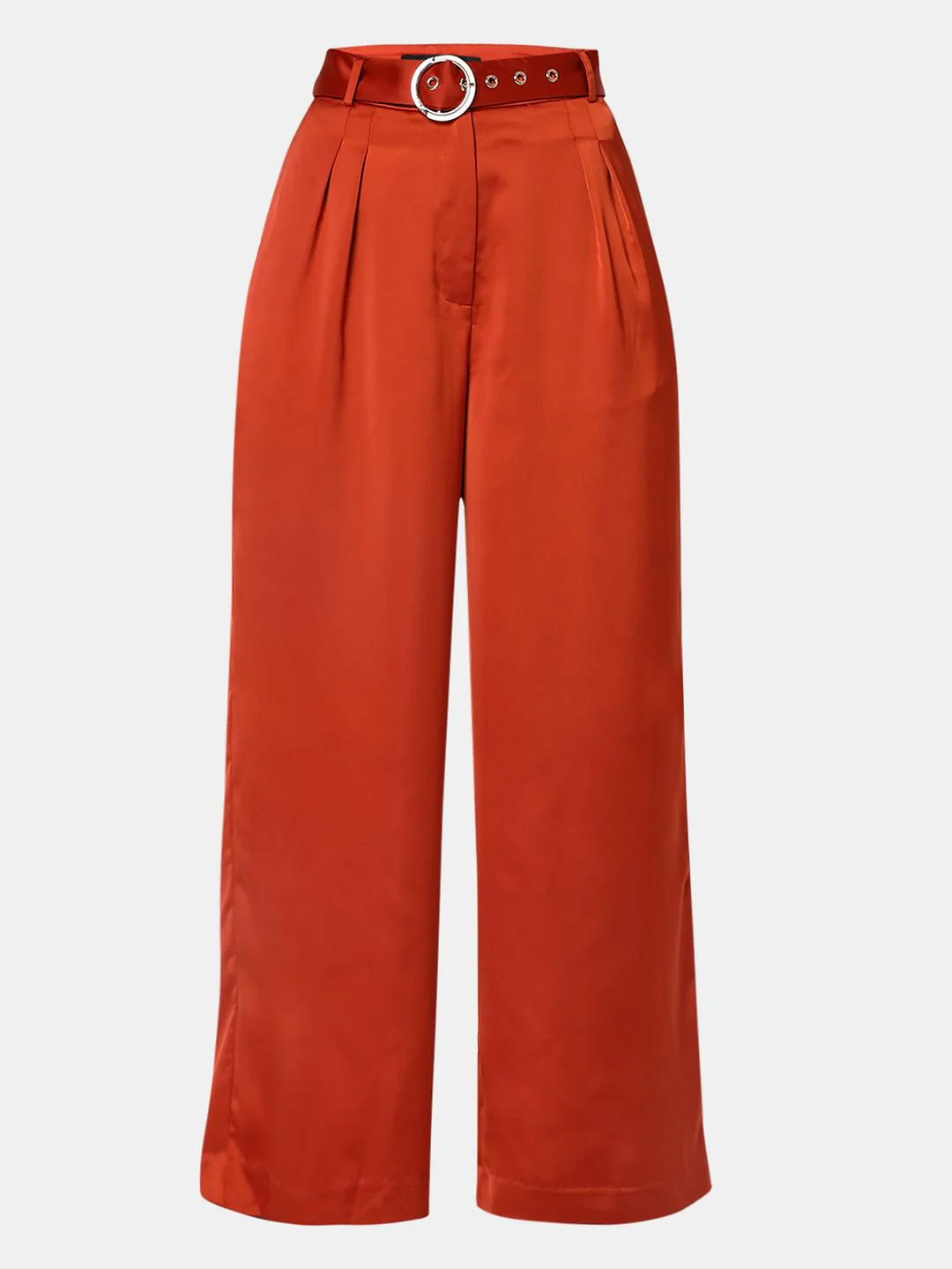 Brown High Rise Wide Leg Trousers - Image 7