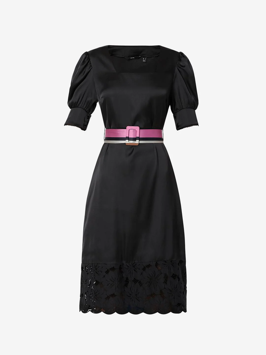 Black Lace Detail Midi Dress - Image 6