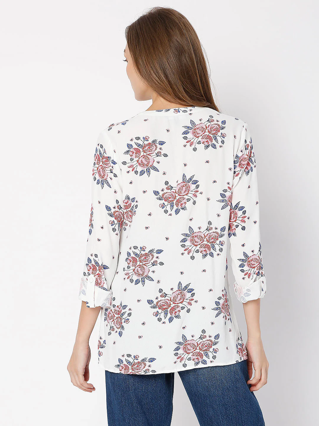 White Floral Print Top - Image 4
