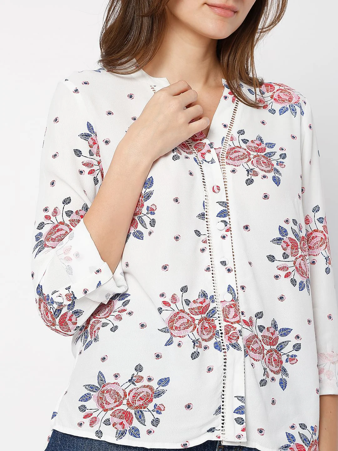 White Floral Print Top - Image 6
