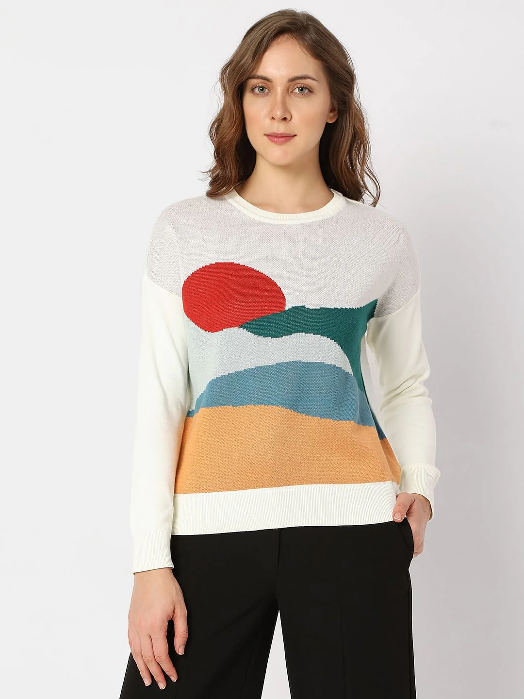 Cream Graphic Print Pullover - Image 2