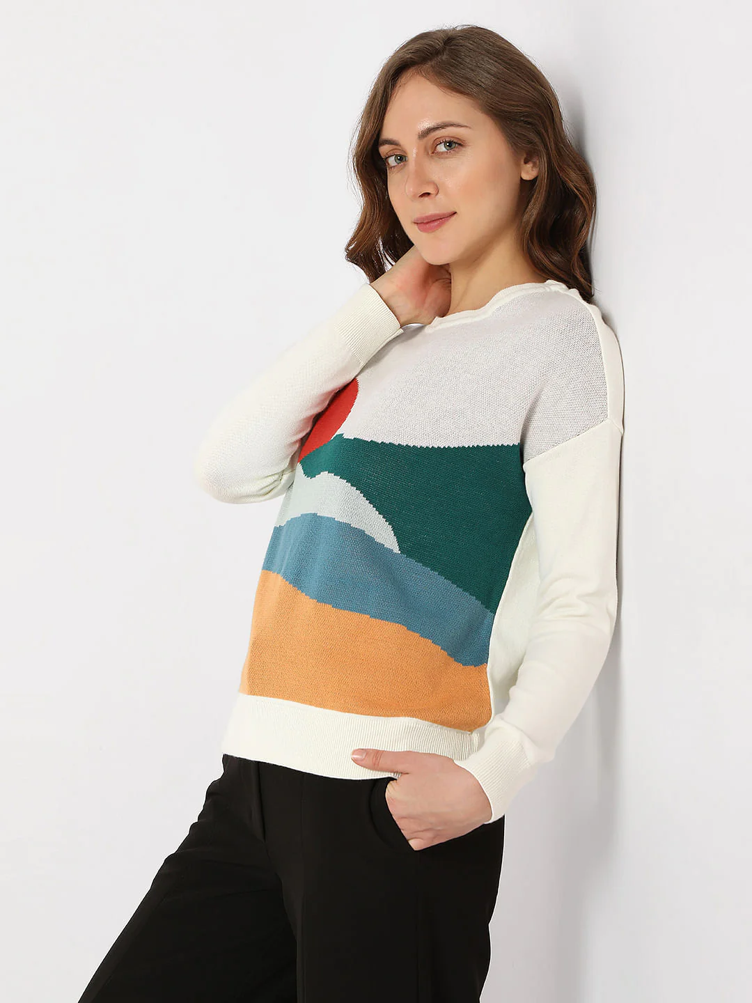 Cream Graphic Print Pullover - Image 3