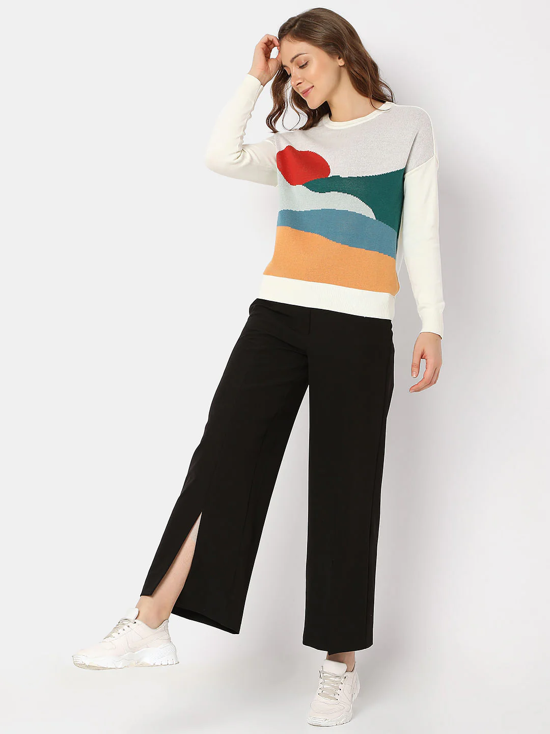 Cream Graphic Print Pullover - Image 5