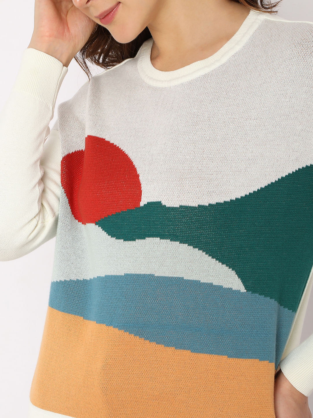 Cream Graphic Print Pullover - Image 6