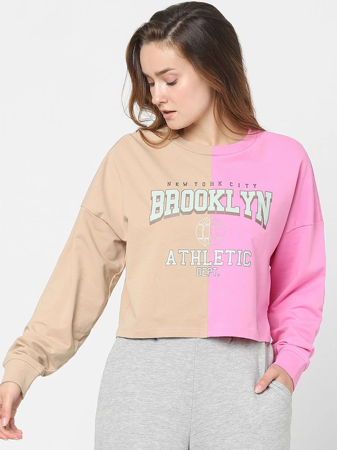 Pink Colourblocked Sweatshirt - Image 2