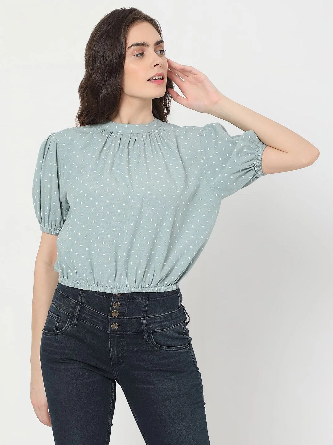 Green Polka Dot Top - Image 2