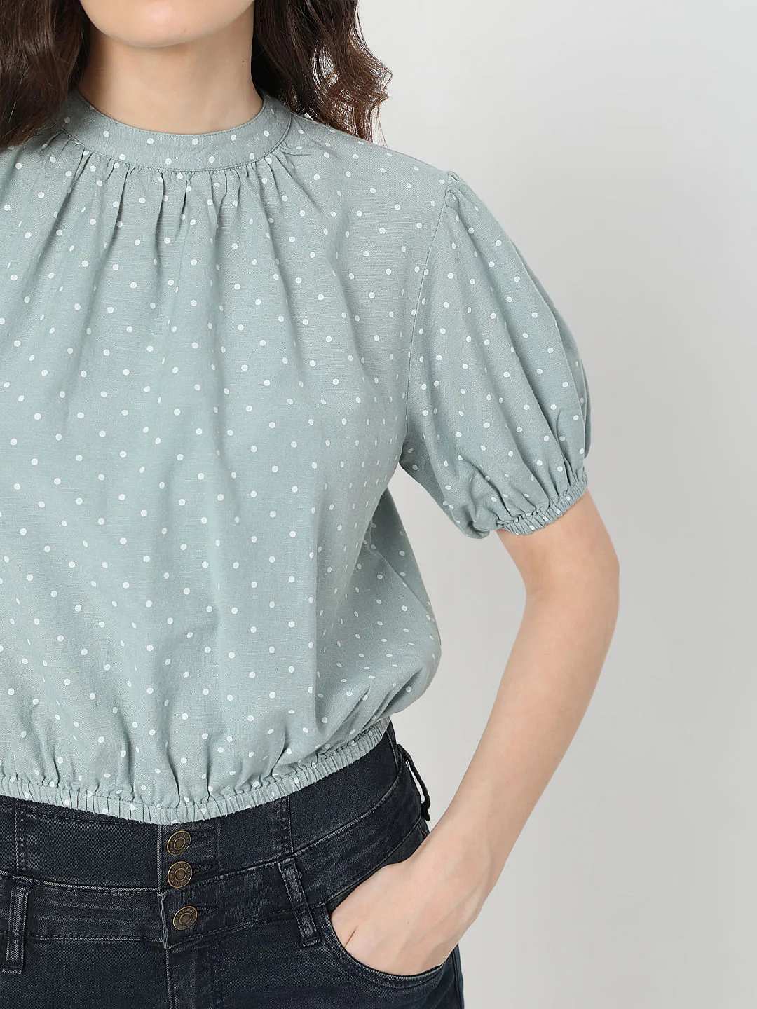 Green Polka Dot Top - Image 6