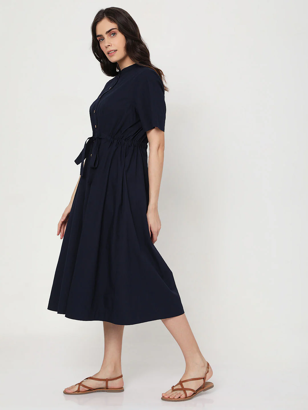 Navy Blue Midi Dress - Image 3