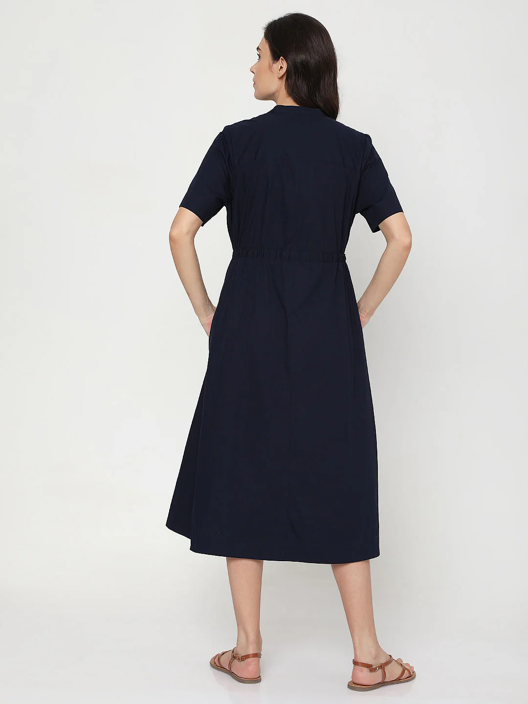 Navy Blue Midi Dress - Image 4