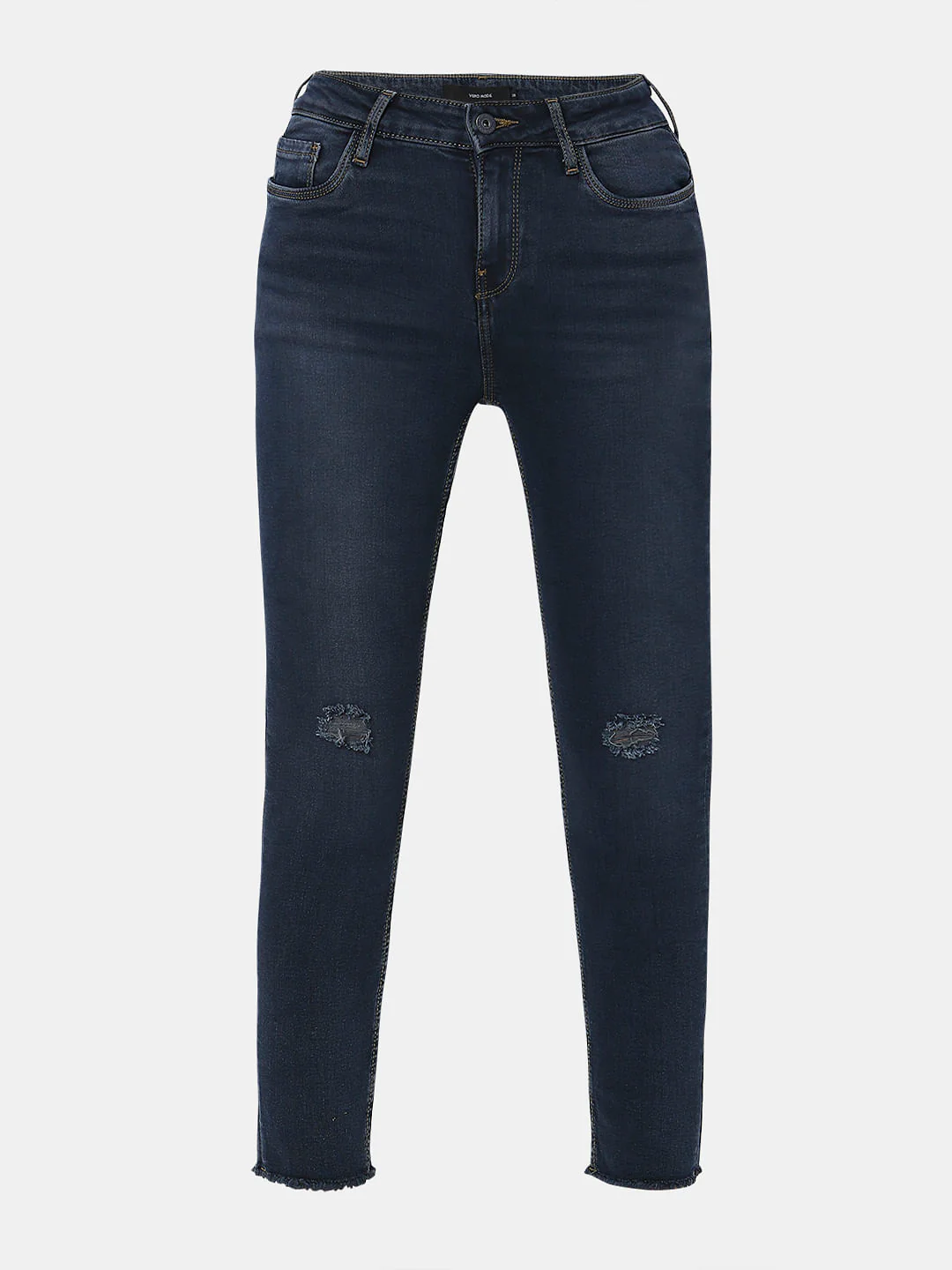Blue Mid Rise Skinny Jeans - Image 7