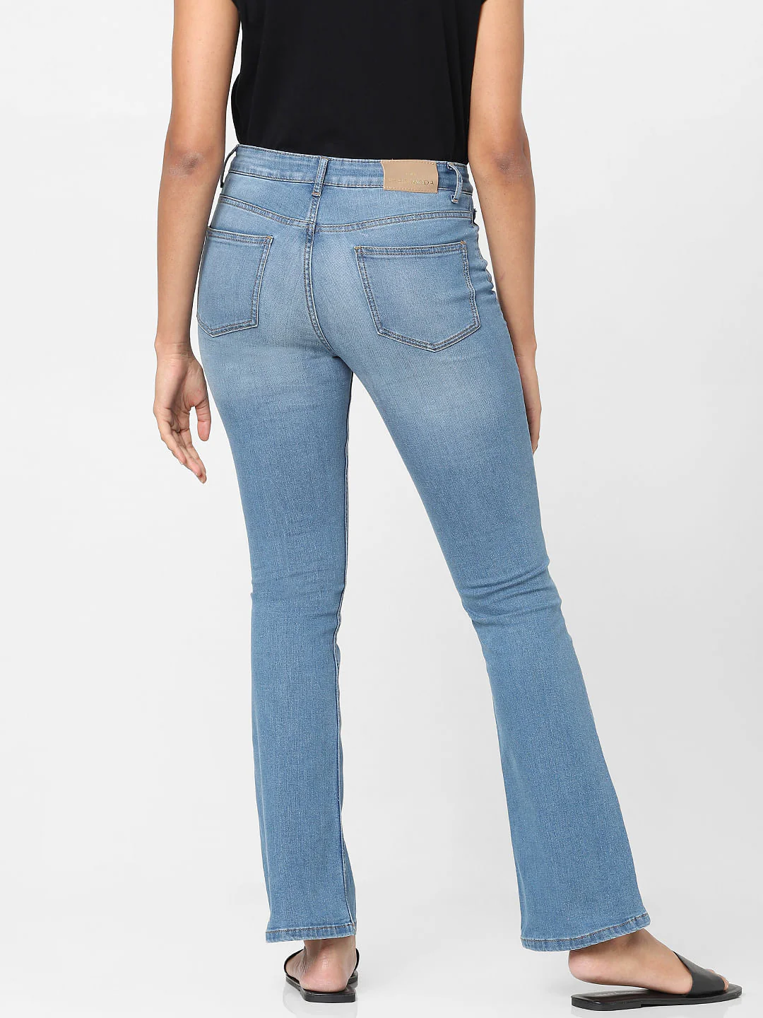 Light Blue Mid Rise Bootcut Jeans - Image 4