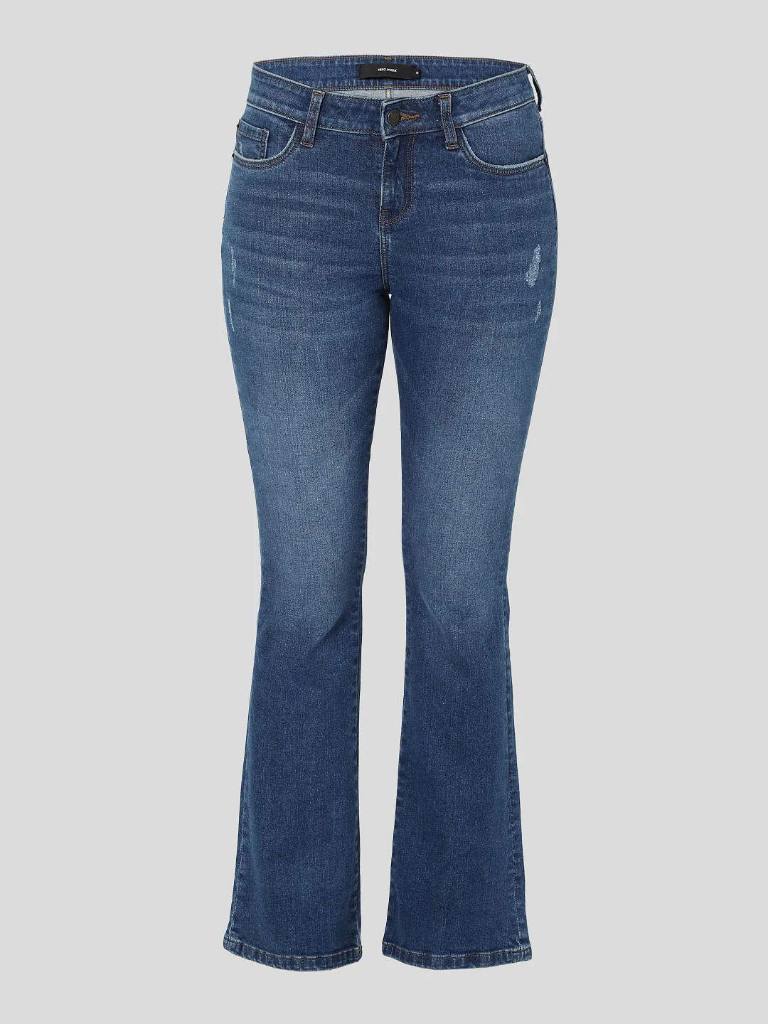 Blue Mid Rise Bootcut Jeans - Image 6