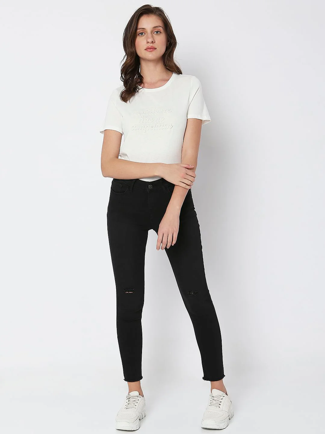 Black Mid Rise Skinny Jeans - Image 6