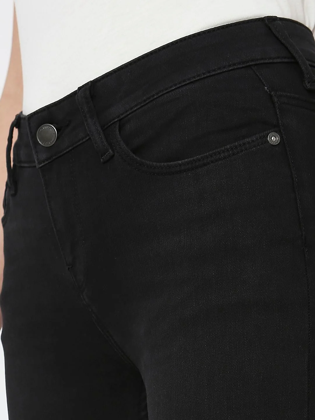 Black Mid Rise Skinny Jeans - Image 8
