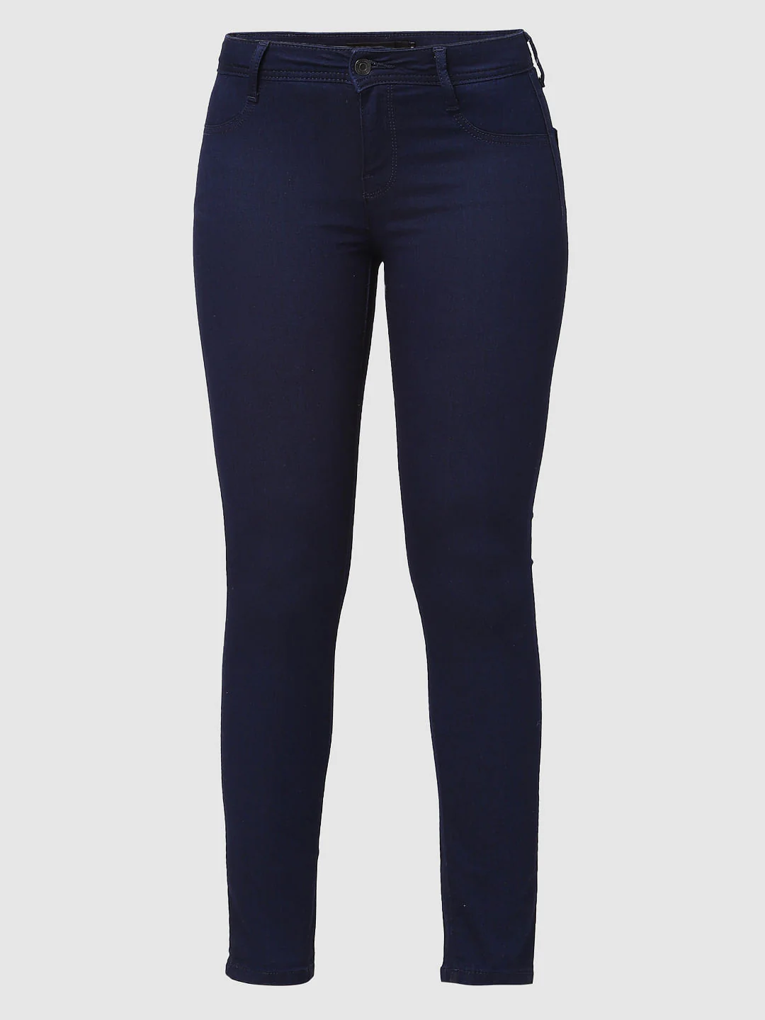 Dark Blue Mid Rise Skinny Jeans - Image 6