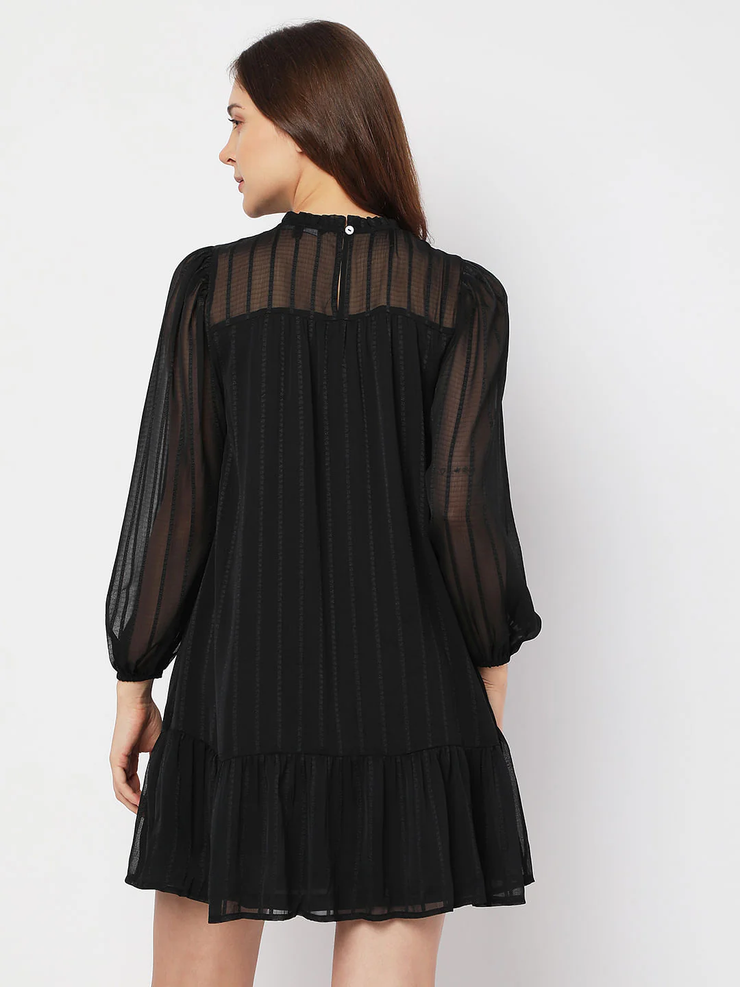 Black Striped Mini Shift Dress - Image 4