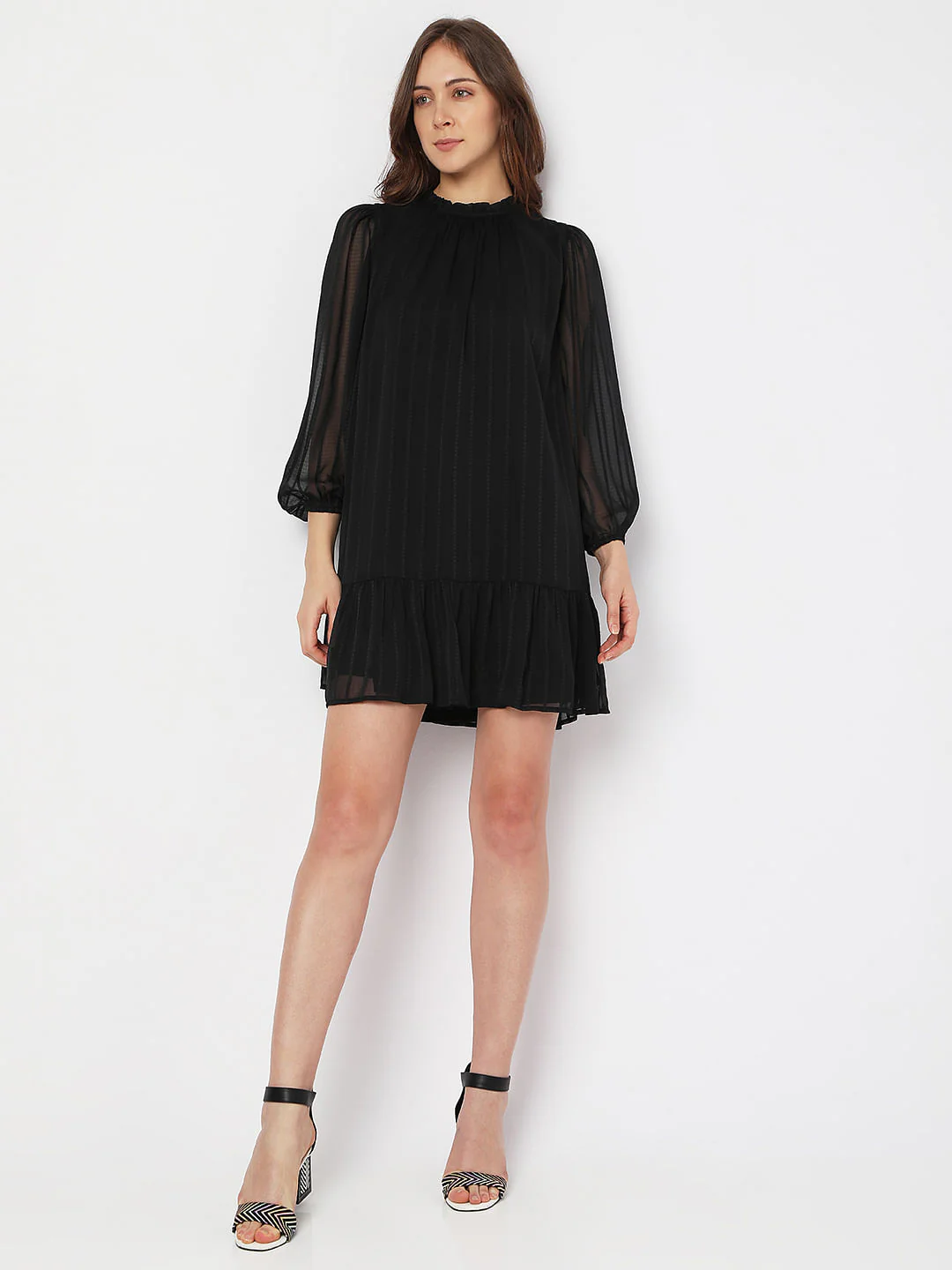 Black Striped Mini Shift Dress - Image 5