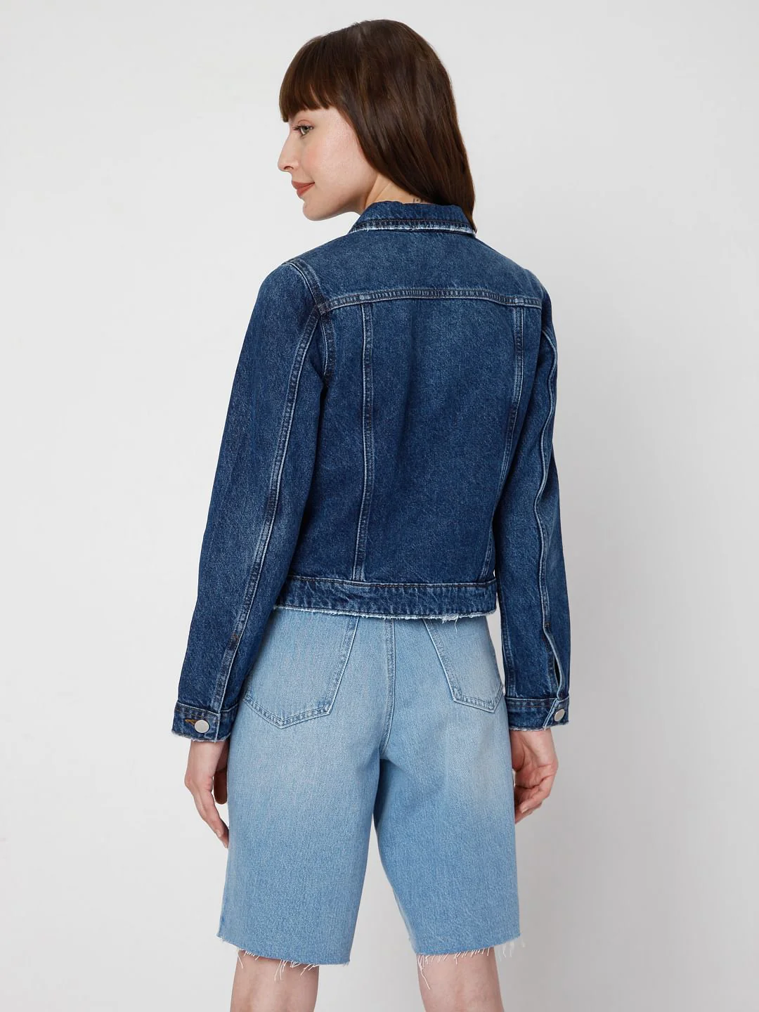 Dark Blue Denim Trucker Jacket - Image 4