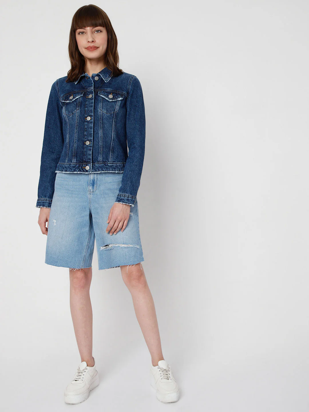 Dark Blue Denim Trucker Jacket - Image 5